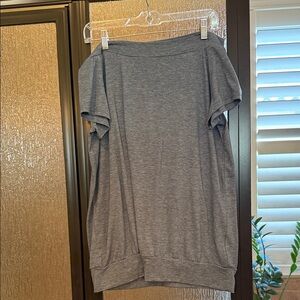 Casual Off The Shoulder Heather Blue Top
